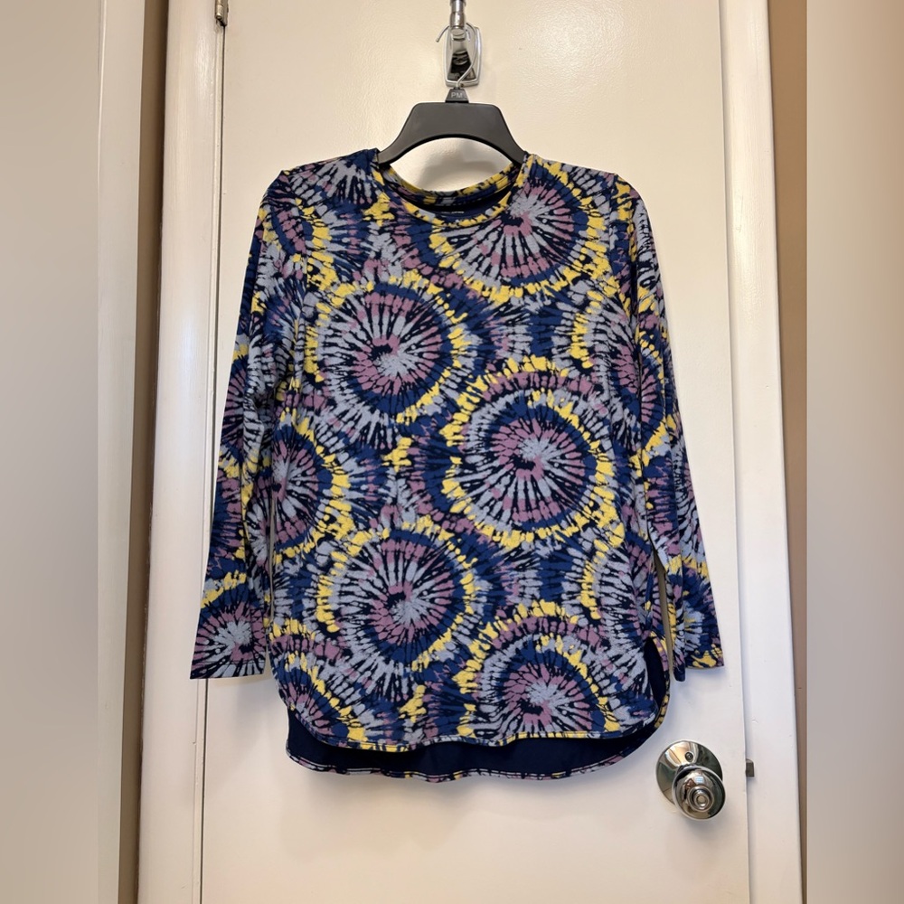 Lands' End Multicolor Tie-Dye Blouse